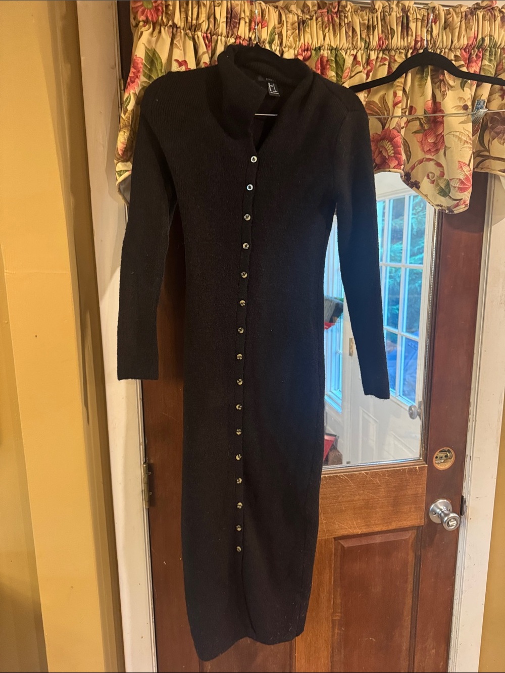 Forever 21 Black Long Button-Front Maxi Dress